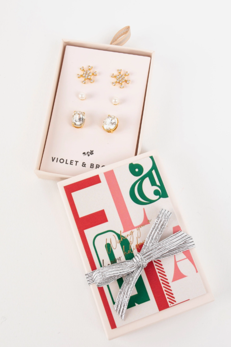 Clara Boxed Holiday Earrings