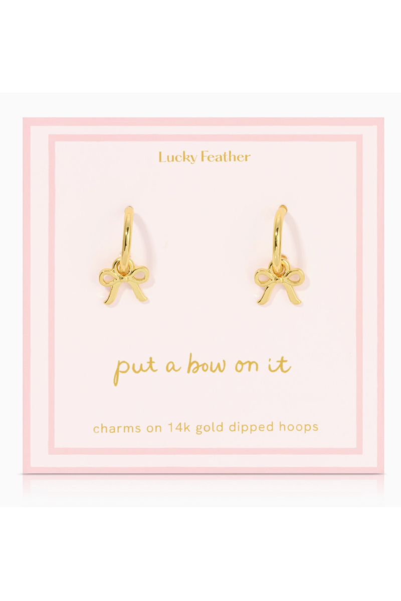 Beautiful Bows Charm Hoops