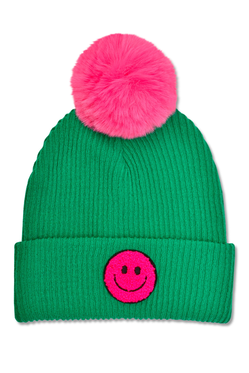 Happy Pom Beanie Hat