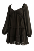 Girls Annalise Dress in Black Sky Georgette by Katie J