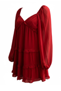 Girls Annalise Dress in Red Sky Georgette by Katie J