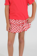 Red/White Checkered Skort by Paper Flower