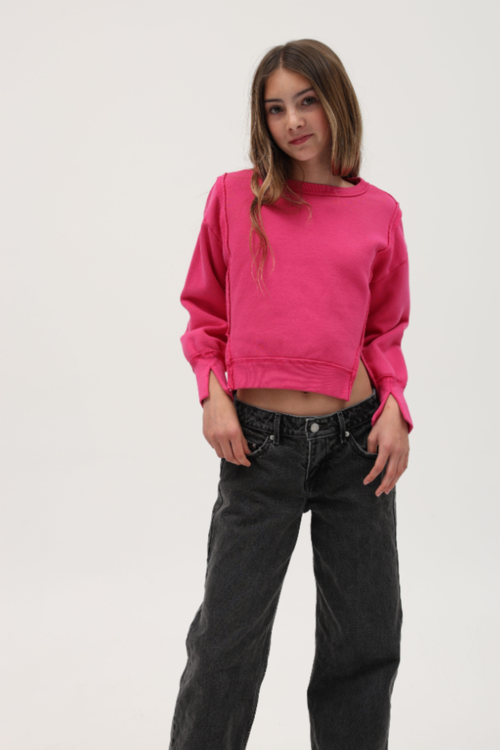 Jenna Hi-Lo Contrast Pullover by TENLY