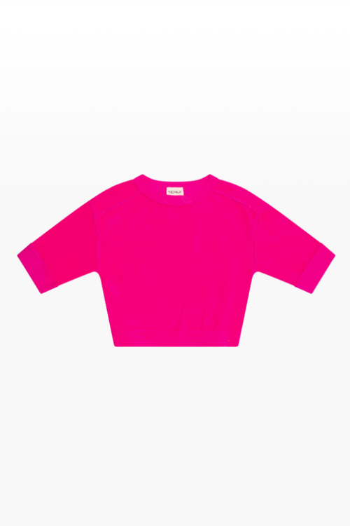 Terry Cloth Elbow Sleeve Pullover by TENLY