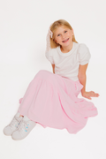Girls Esme Skirt in Baby Pink Challis by Katie J NYC