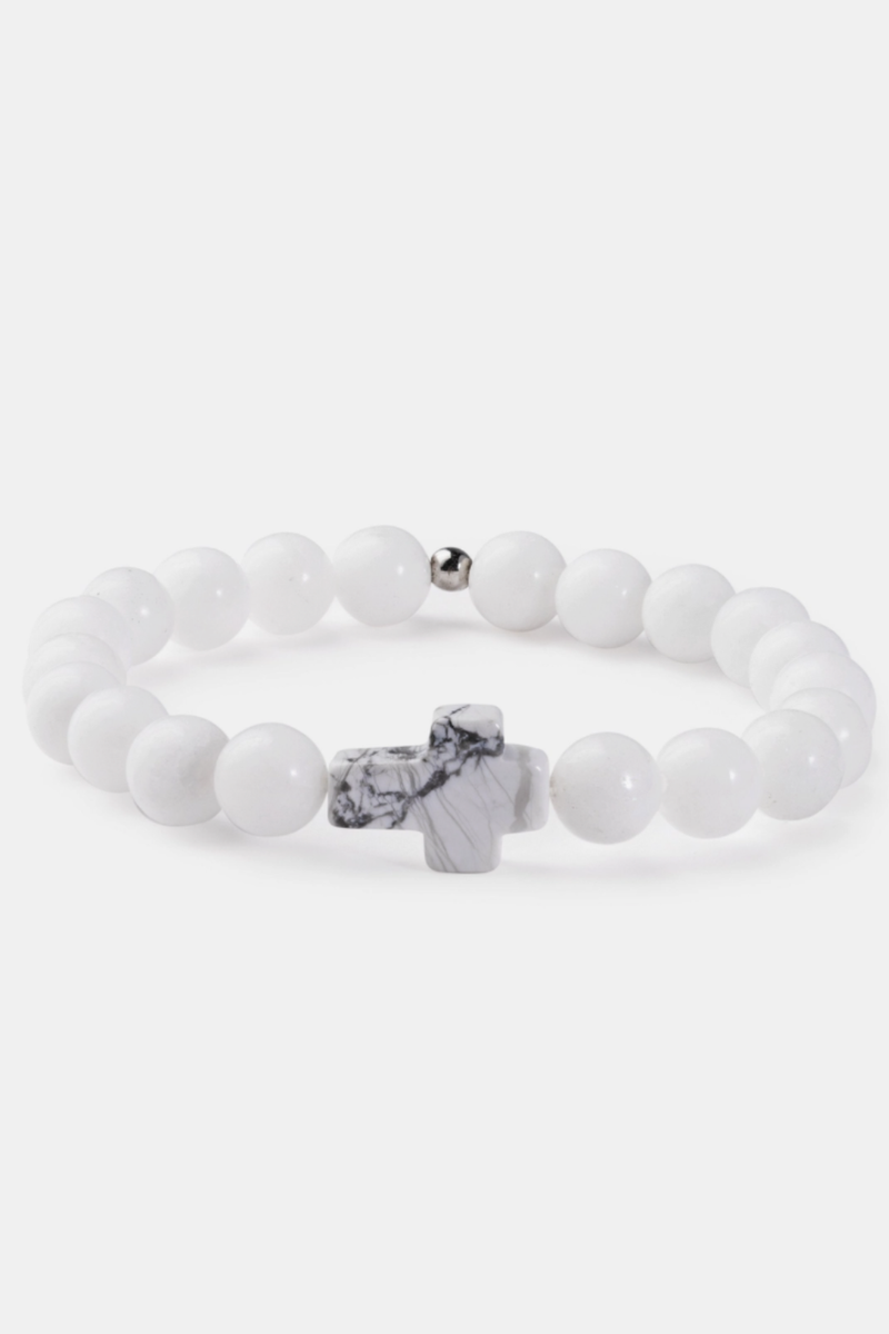 Classic White Cross Bracelet by Elevated Faith