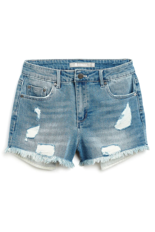 Tractr Girls Weekender Distressed Frey Hem Short