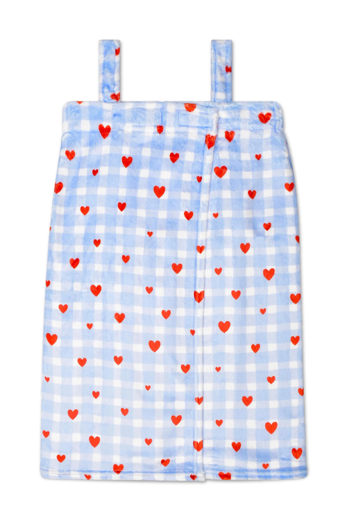 Gingham Hearts Spa Wrap by iScream