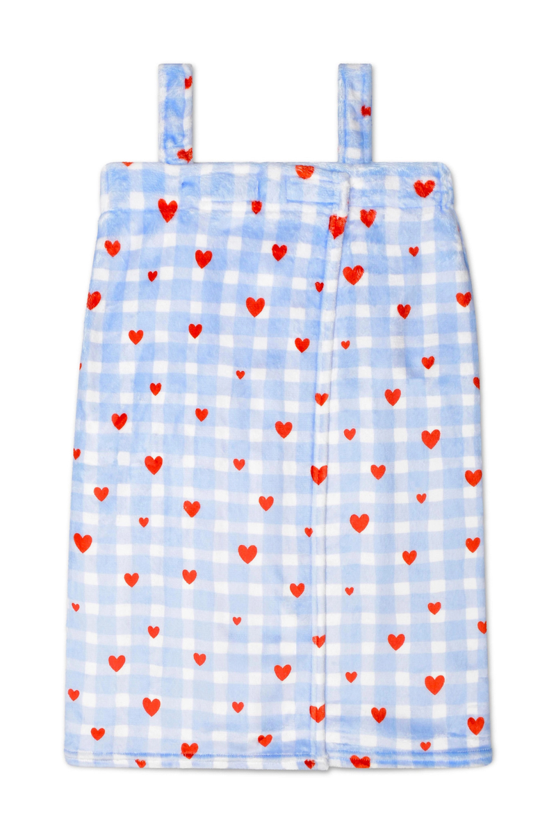 Gingham Hearts Spa Wrap by iScream