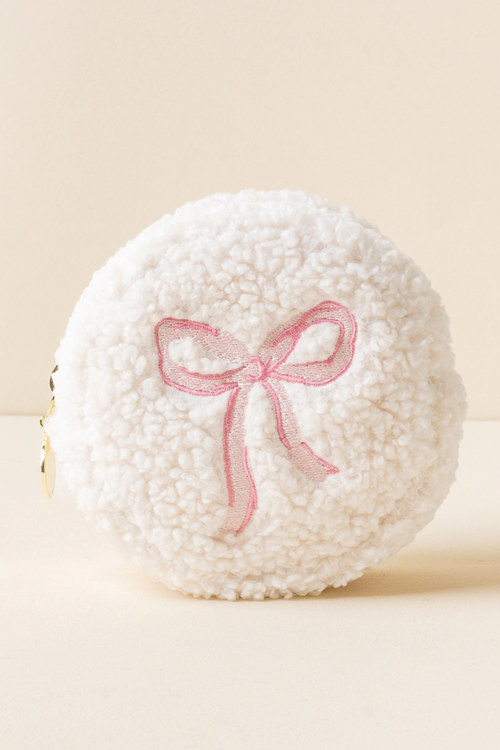 Pink Bow Circle Pouch