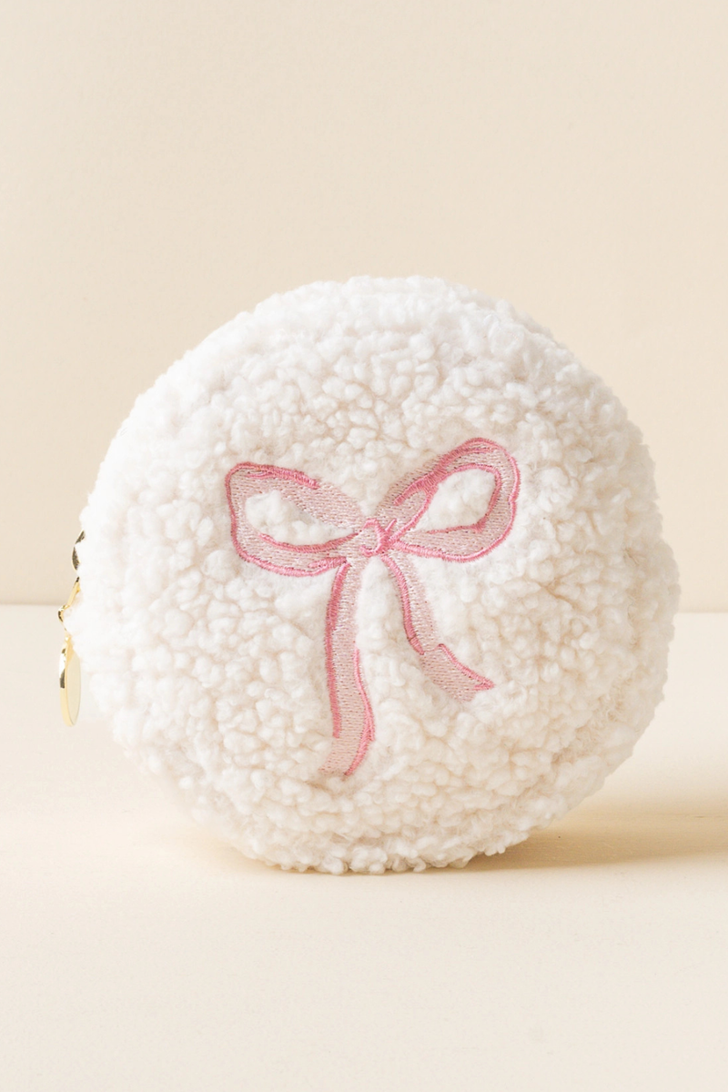 Pink Bow Circle Pouch