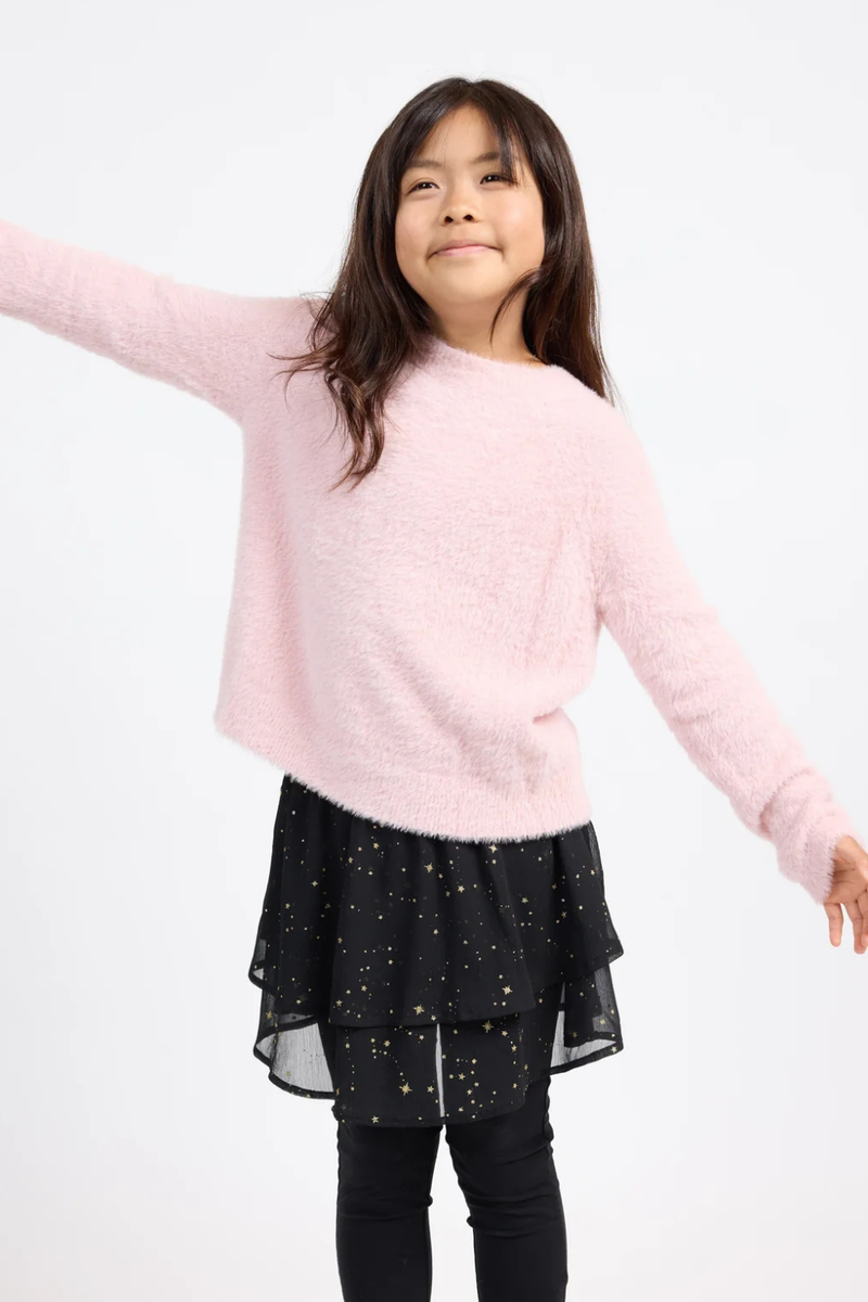 Ari Light Pink Fuzzy Sweater by Sadie & Sage