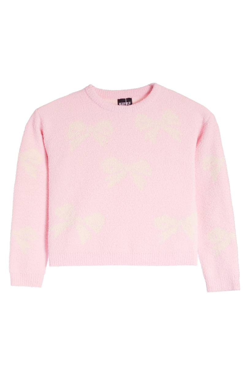 Katie J NYC Girls Parker Crew Bow Sweater