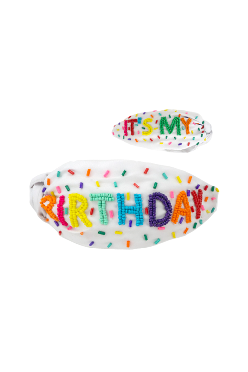 ITS MY BIRTHDAY Beaded Headband