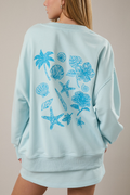 Coastal Embroidered Oversized Sweatshirt
