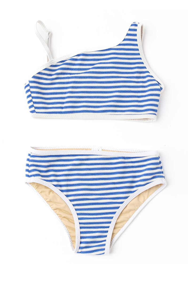 Blue Stripe Girls Two Piece Swimsuit by Shade Critters