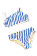 Blue Stripe Girls Two Piece Swimsuit by Shade Critters