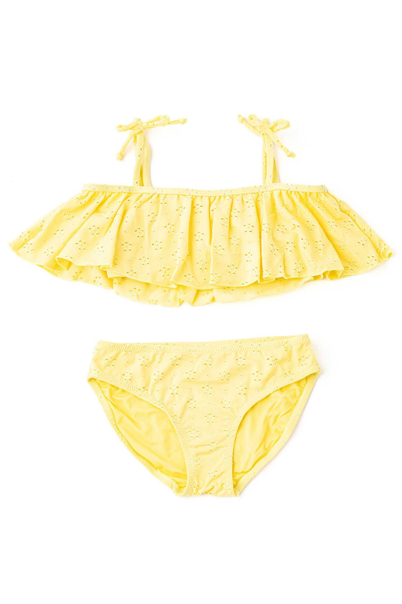 Butter Yellow Girls Two Piece Swimsuit by Shade Critters