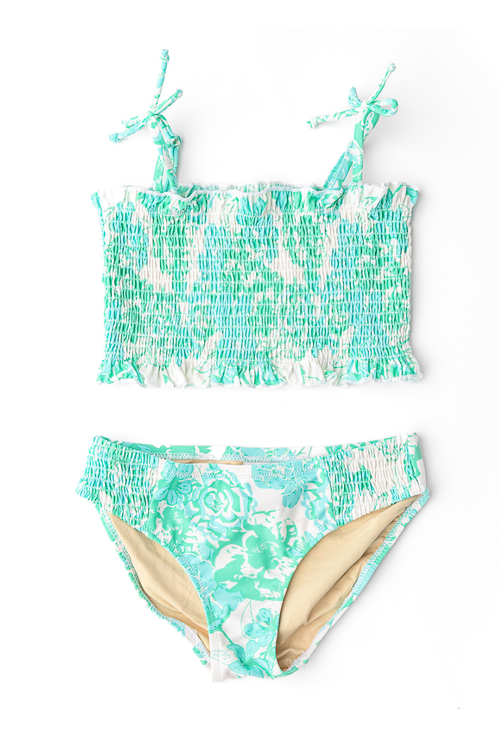 Mint Rose Girls 2Pc Swimsuit by Shade Critters