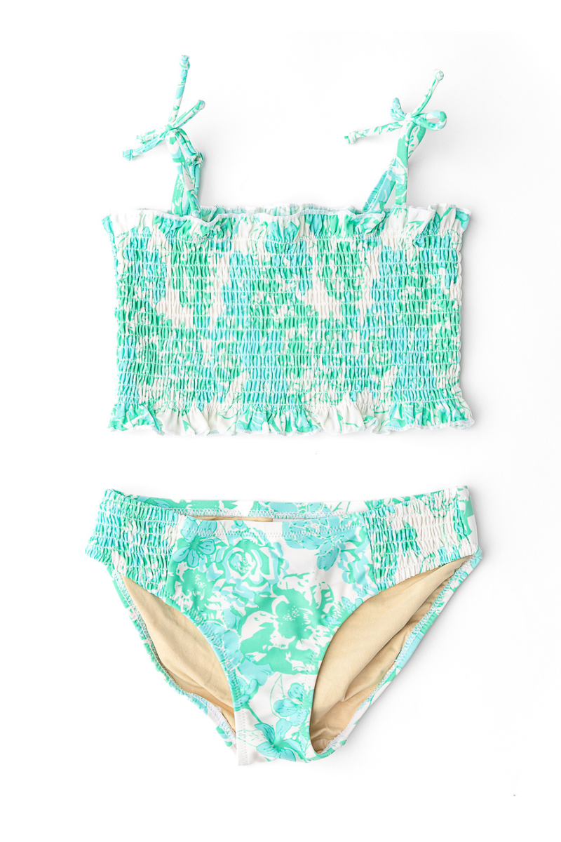 Mint Rose Girls 2Pc Swimsuit by Shade Critters