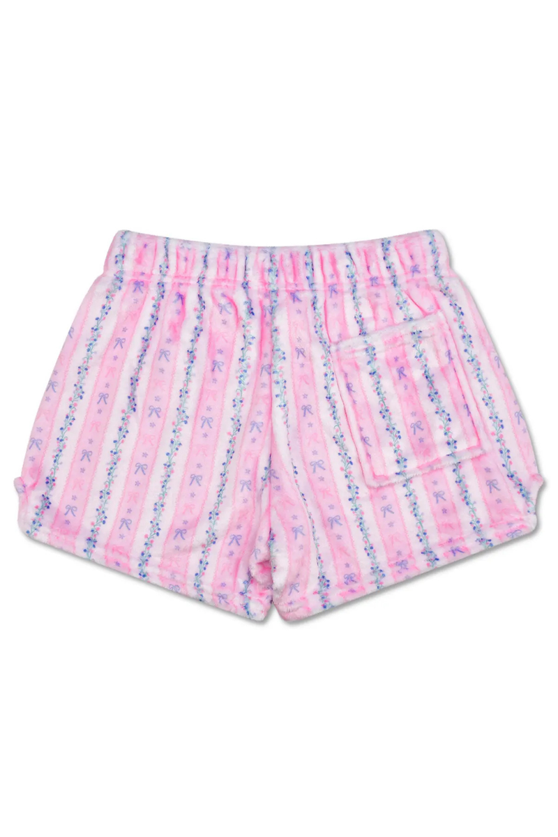 Floral Stripes Plush Shorts by iScream