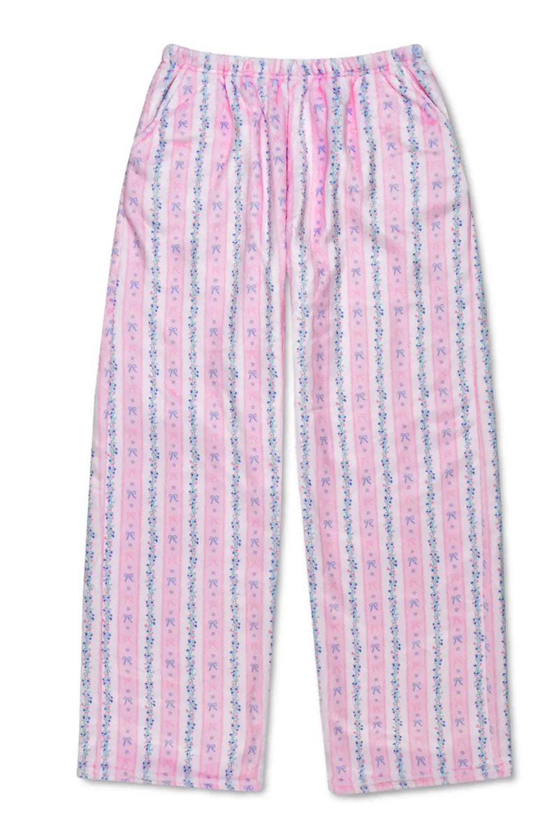 Floral Stripes Plush Pants by iScream