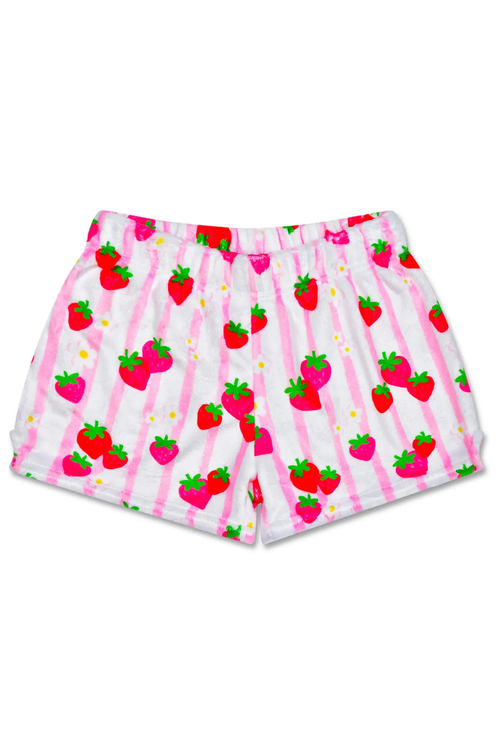 Strawberry Stripes Plush Shorts by iScream