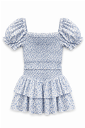 Girls Lainey Dress in Blue Toile by Katie J NYC