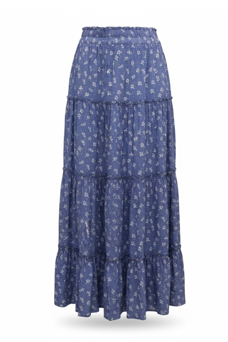 Girls Poppy Skirt in Blue Blossom by Katie J NYC