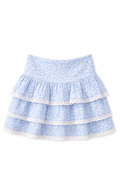 Girls Melody Skirt in Blue Ditsy Floral by Katie J NYC
