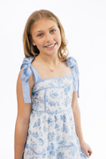 Girls Blue Binding Detail Maxi Dress by Peach Love California