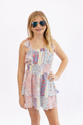 Girls Floral Tie Shoulder Romper by Peach Love California