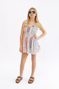 Girls Floral Tie Shoulder Romper by Peach Love California