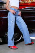 Katie J Girls Bow Embroidered Jeans