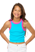 Girls Contrast Tank by Malibu Sugar
