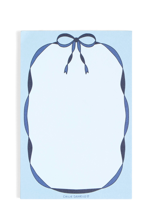 Blue Coquette Bow 4x6 Notepad