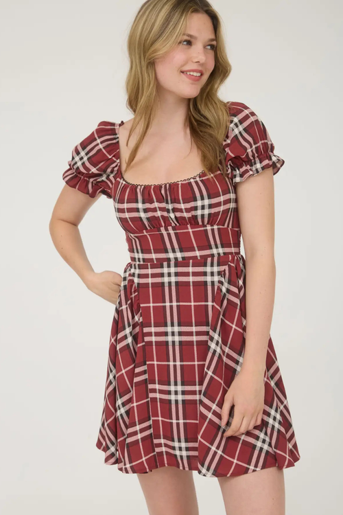 Whitney Plaid Mini Dress