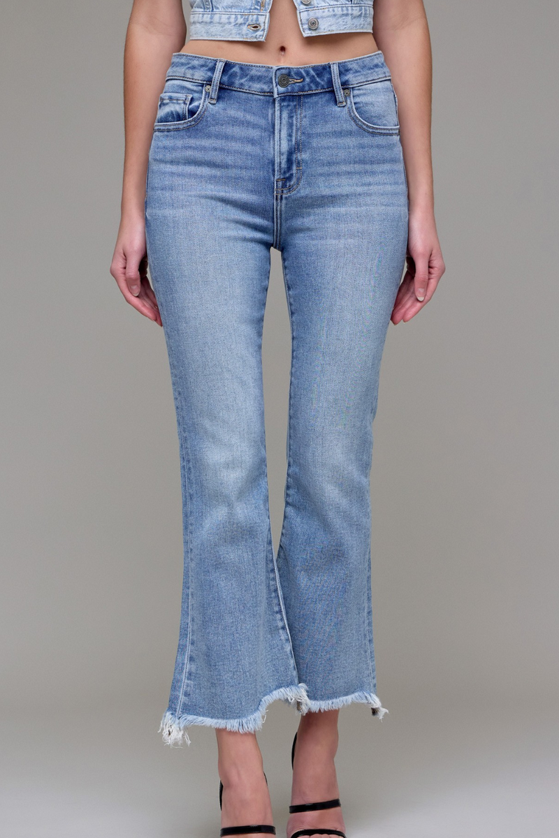 Happi 27" inseam High Waist Frey Crop Flare By HIDDEN