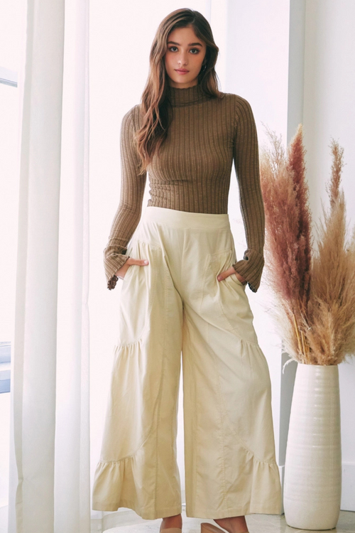 Jennie Wide Leg Ruffle Pants