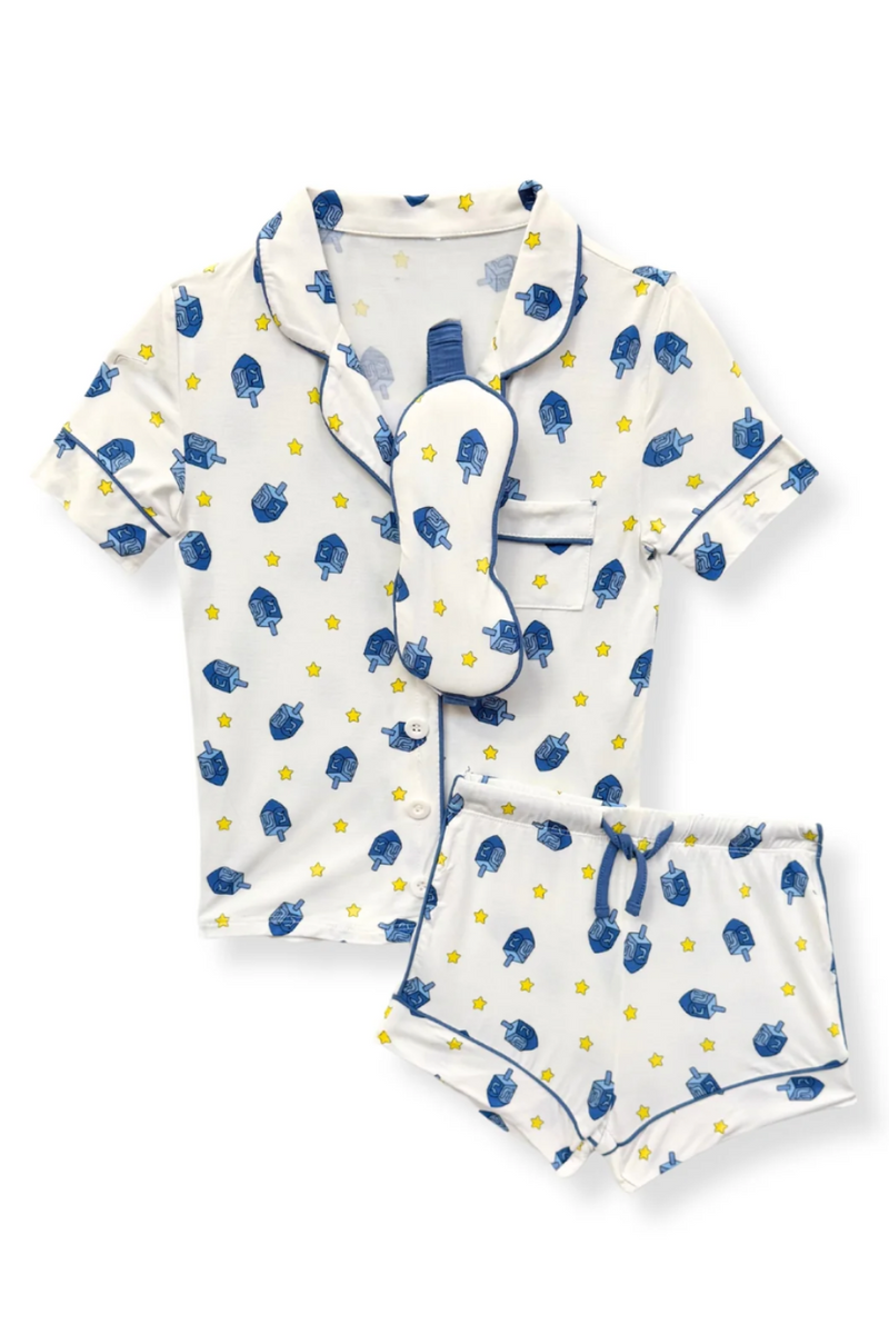 Katie J Juniors Dreidel Print PJ Short Set