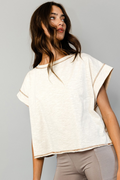 Riley Overlap Stitch Shortsleeve Top