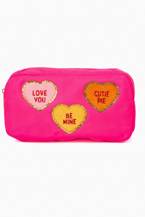 Medium Pouch with Conversation Hearts