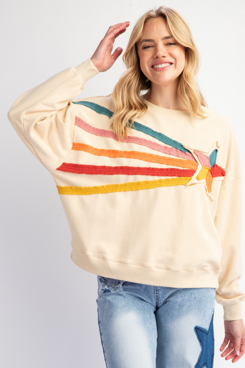 Rising Star Patch Terry Knit Pullover