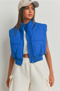 Sienna Zip-Up Crop Puffer Vest