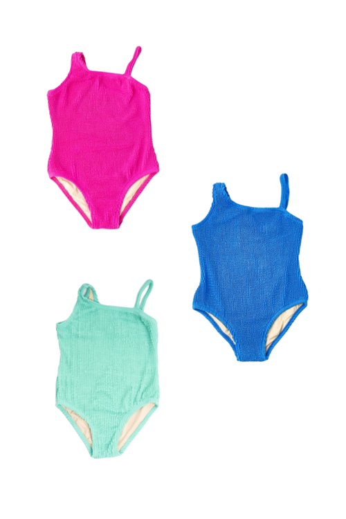 Crinkle Girls One Shoulder Swimsuit by Shade Critters