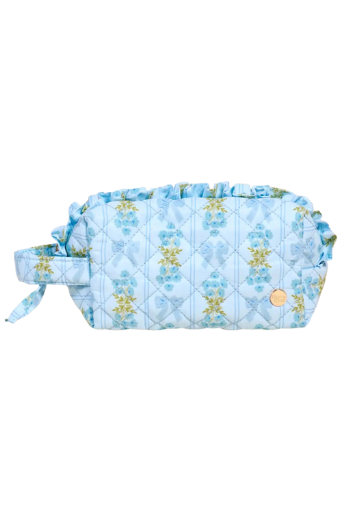 Essentials Quilted Cosmetic Pouch in Oh So Fancy Blue