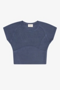 Ribbed Cap Sleeve Baseball Tee By TENLY