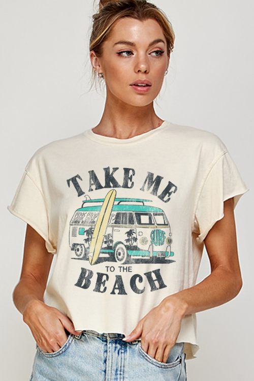 Take Me To the Beach Graphic Crop Top