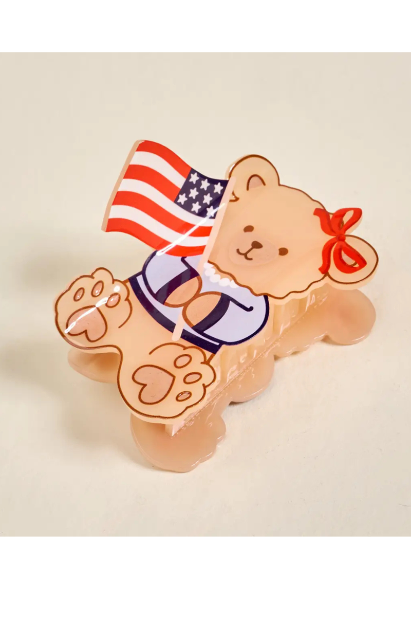 Star Spangled Bear Claw Clip