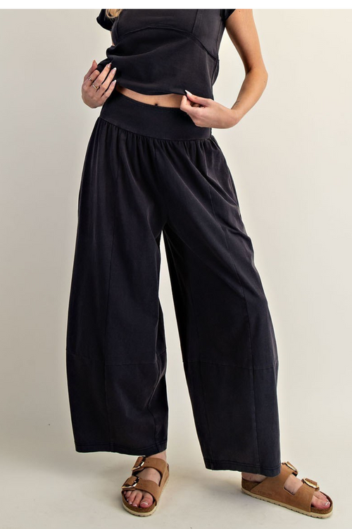 The Amelia Mineral Washed Wide Leg Pant